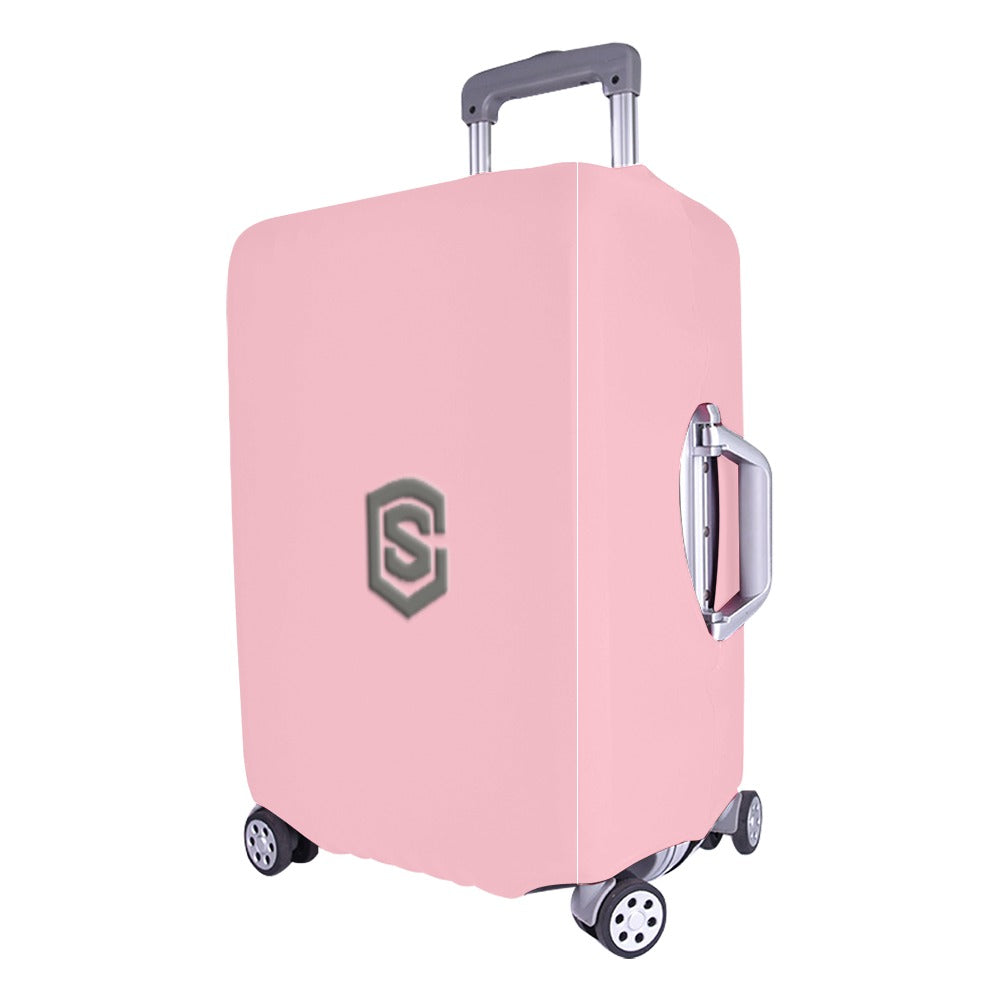 PINK LUGGAGE COVER WITH GRAY LOGO Luggage Cover (Large Size) (26"-28")