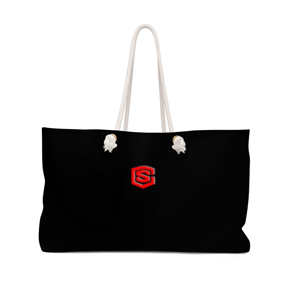 Black Weekender Bag Red Logo