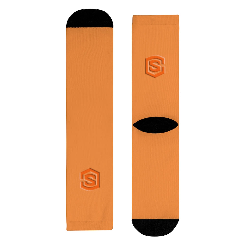 Orange Sublimation Crew Socks (EU) Orange Logo