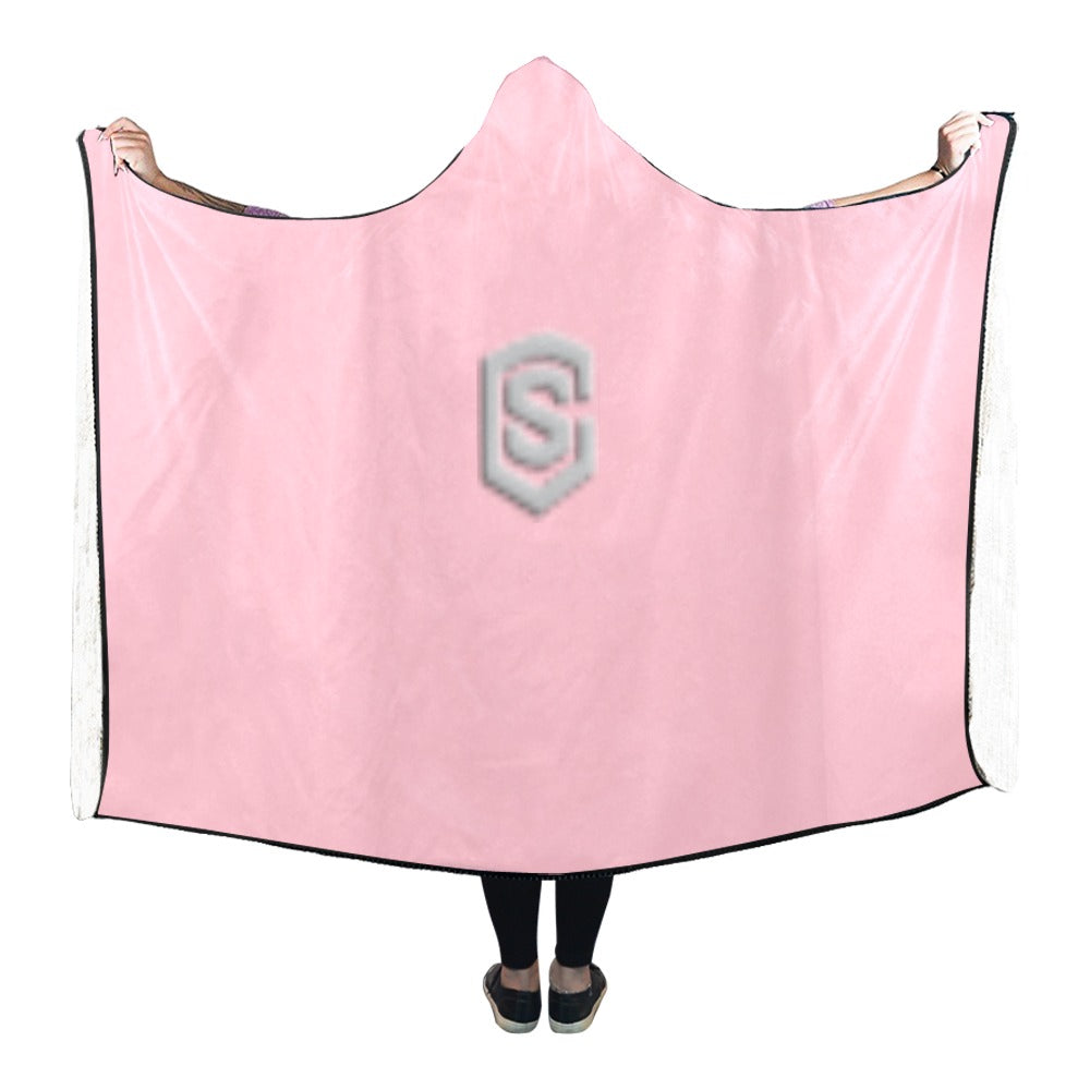 Pink Hooded Blanket 80"x56" with Silver Logo Hooded Blanket 80"x56"