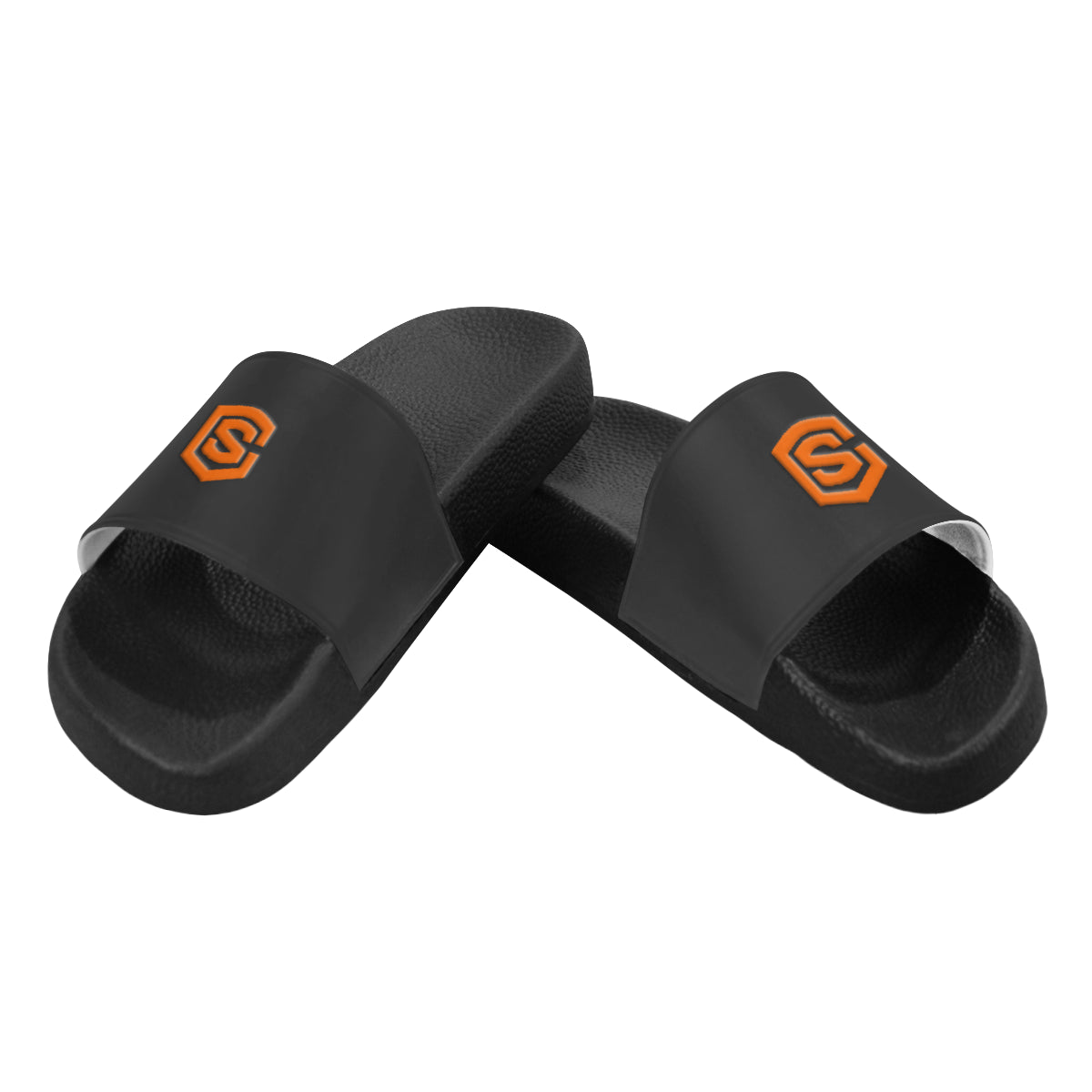 orange logo Men's Slide Sandals (Model 057)