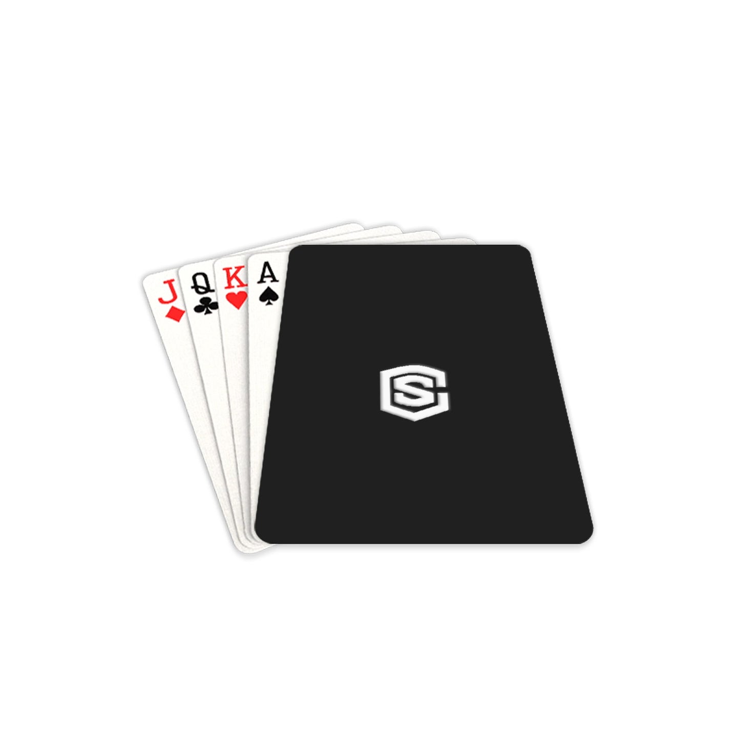 BLACK PLAYING CARD WHITE LOGO Custom Funny Card 2.5"x3.5"