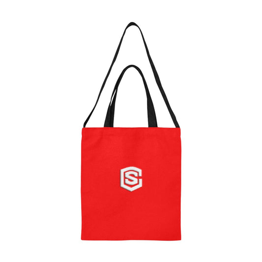 Red All Over Print Canvas Tote Bag With White Logo All Over Print Canvas Tote Bag(Model1698)(Medium)