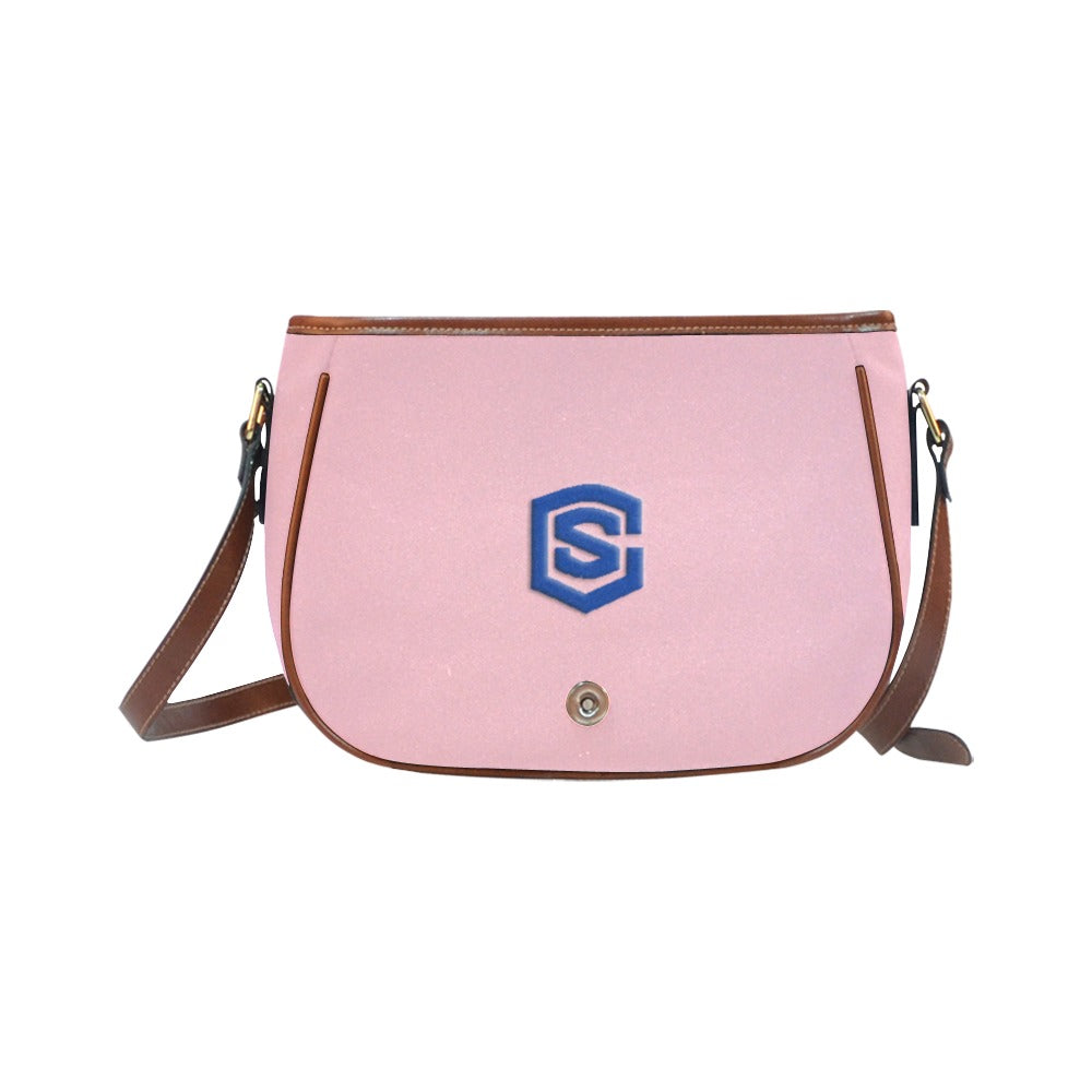 PINK Saddle Bag WITH BLUE LOGO Saddle Bag (Model 1649) (Small)