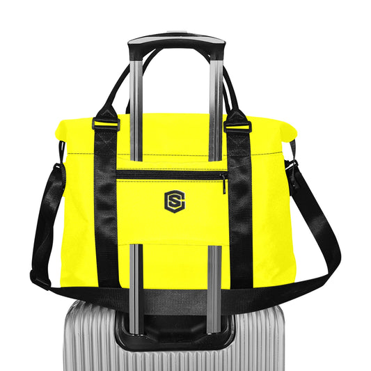 Yellow Large Capacity Duffle Bag With Black Logo Large Capacity Duffle Bag(Model1715)