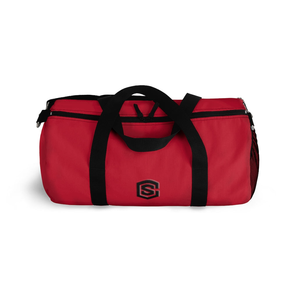 Red Duffel Bag Black Logo