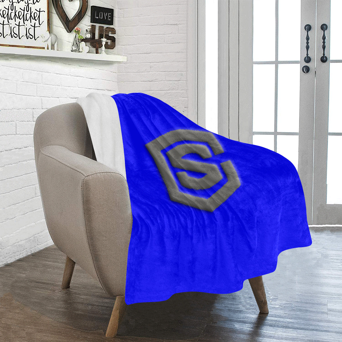 Blue Ultra-Soft Micro Fleece Blanket with Gray Logo Ultra-Soft Micro Fleece Blanket 30"x40"