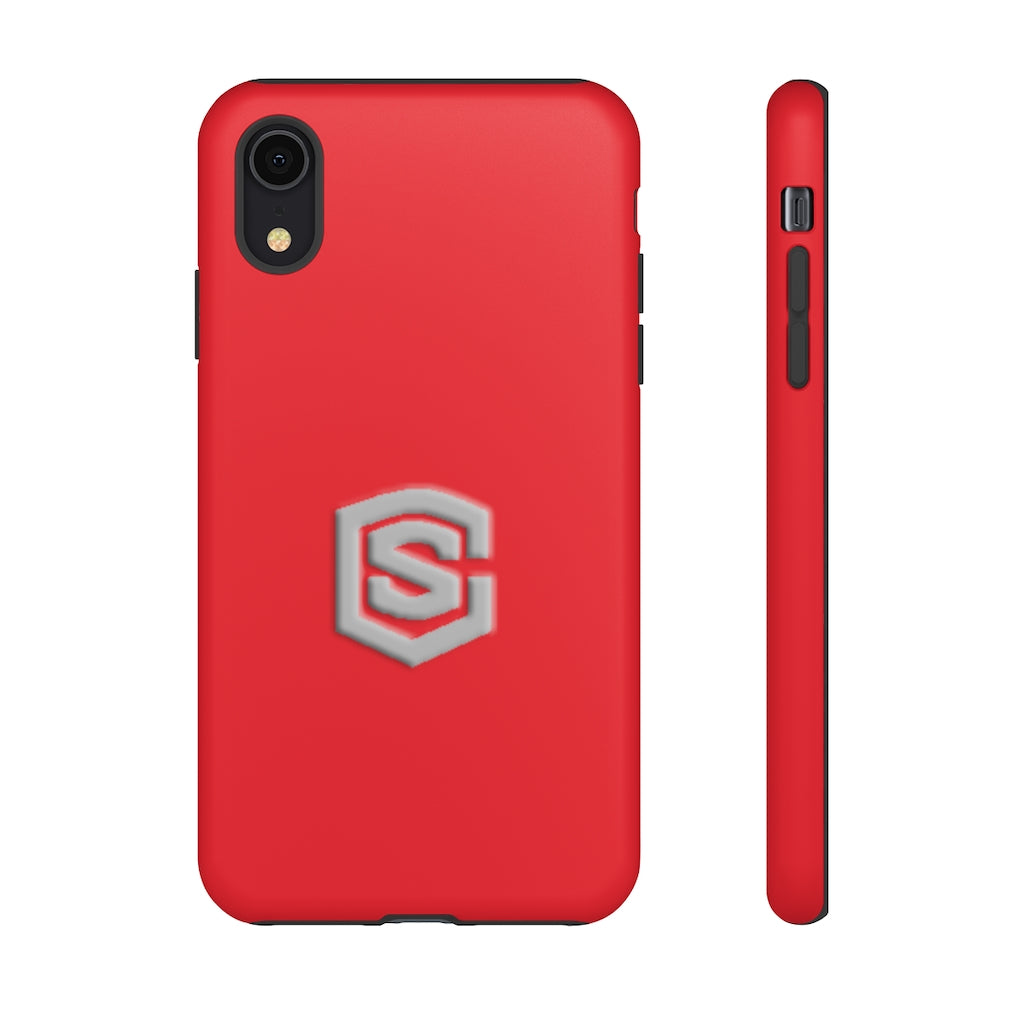 Red Tough Cases Silver Logo