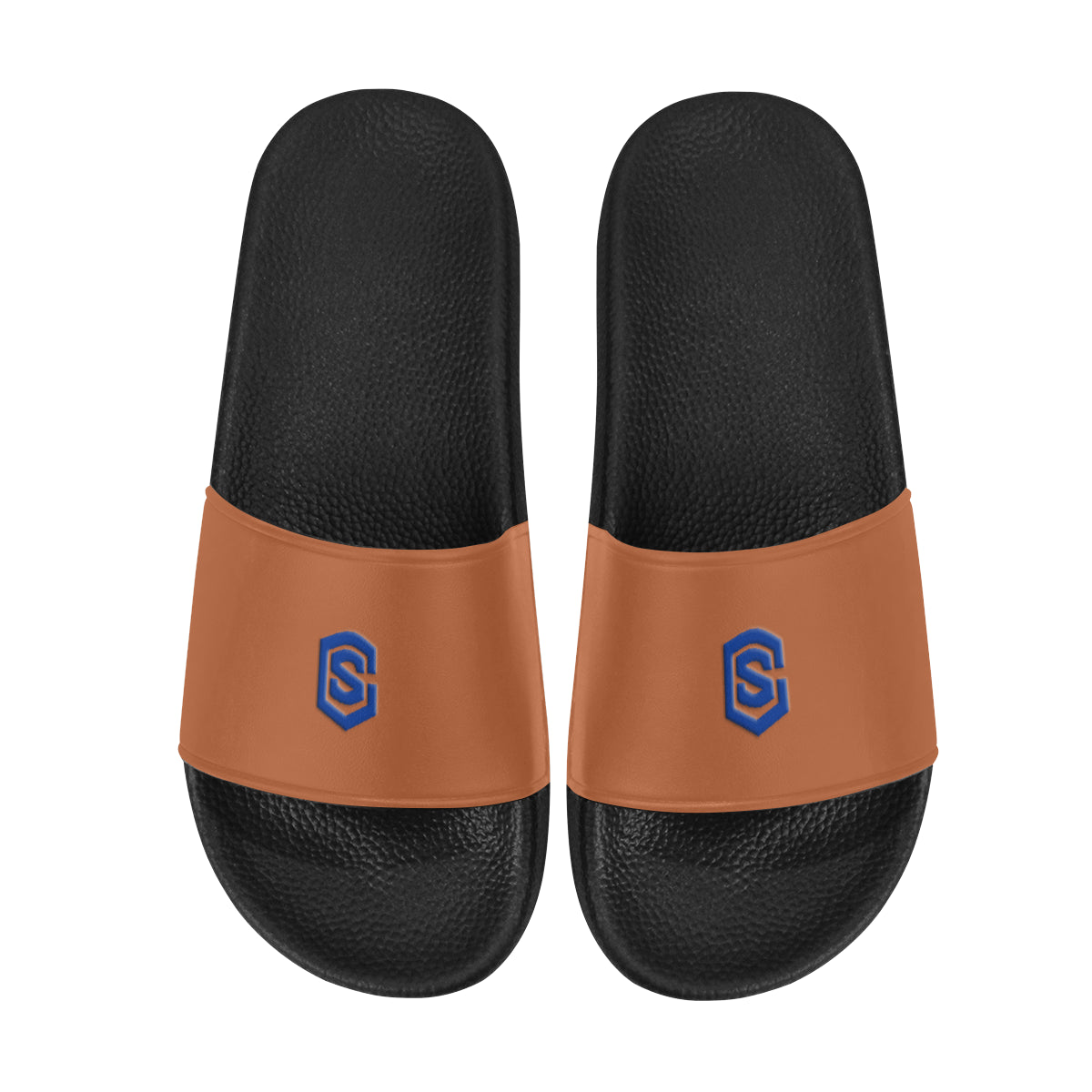 blue logo Men's Slide Sandals (Model 057)