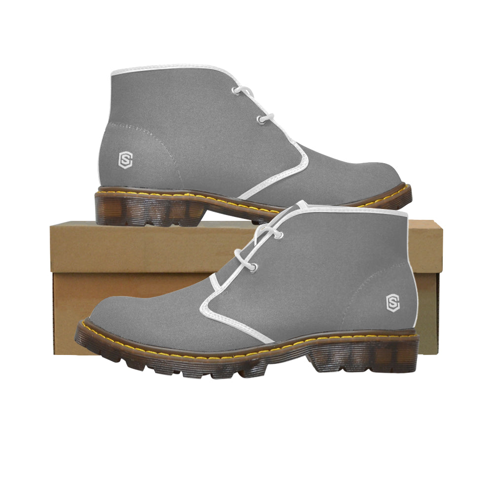 white Men's Canvas Chukka Boots (Model 2402-1)