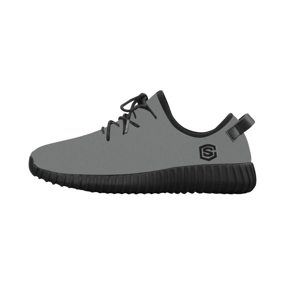 black logo Grus Men's Breathable Woven Running Shoes (Model 022)