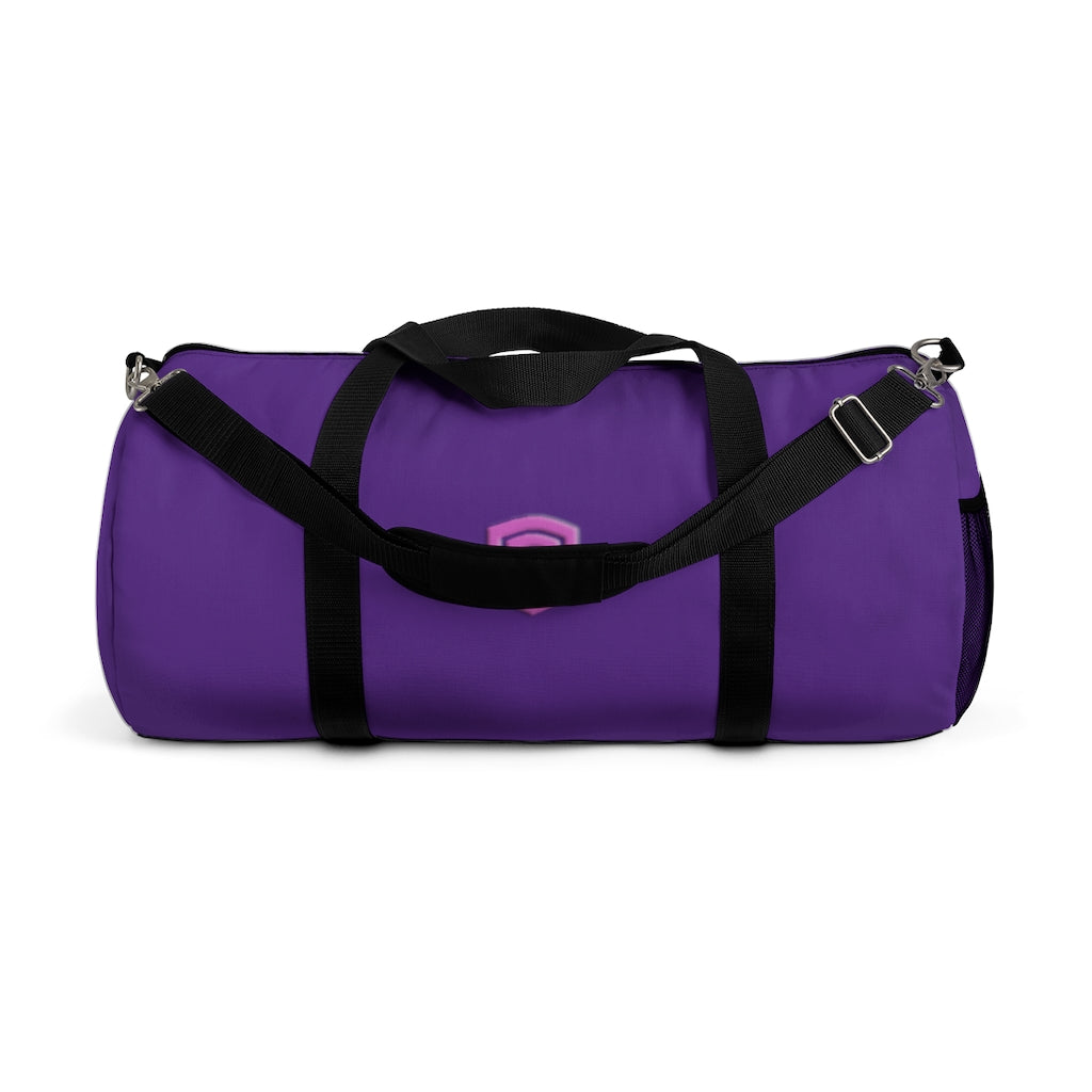 Purple Duffel Bag Pink Logo
