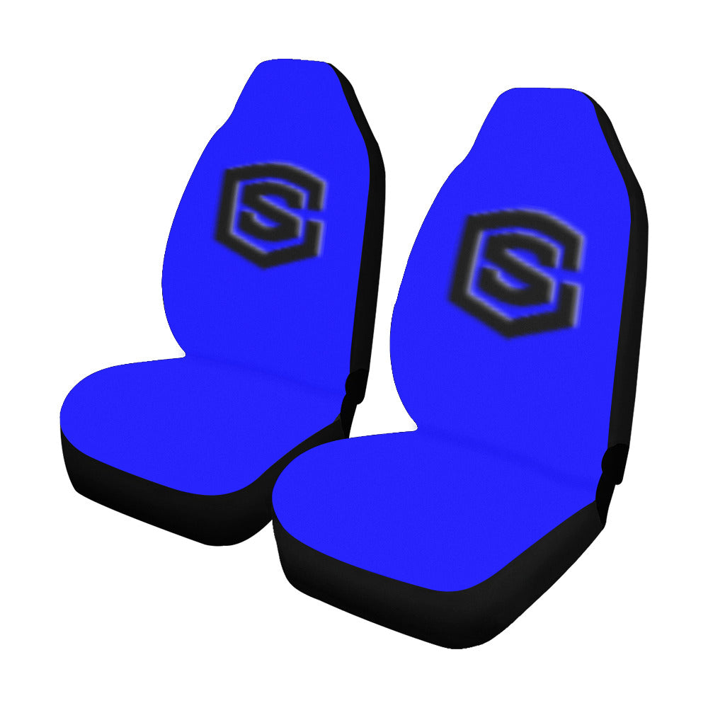 Blue Car Seat Covers Black Logo Car Seat Covers (Set of 2)