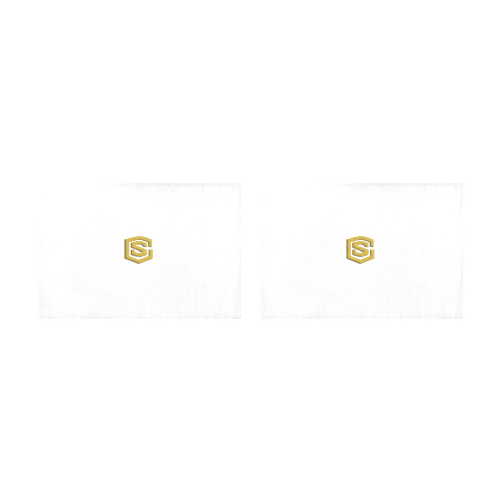 White Placemats 12" x 18" With Gold Logo Placemats 12" x 18" (Set of 2)