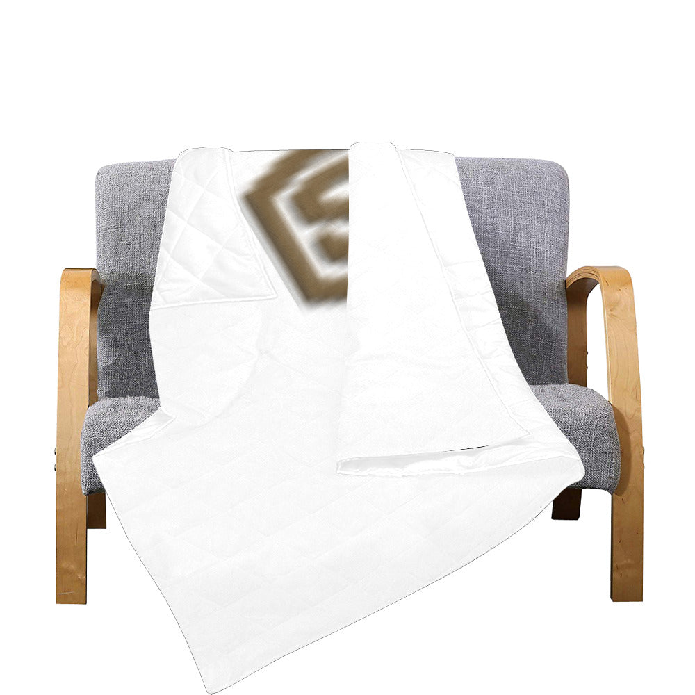 White Custom Quilt Brown Logo Custom Quilt  70" x 80"