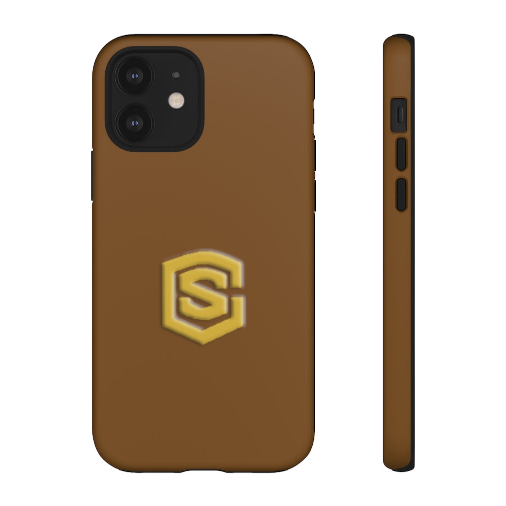 Brown Tough Cases Gold Logo