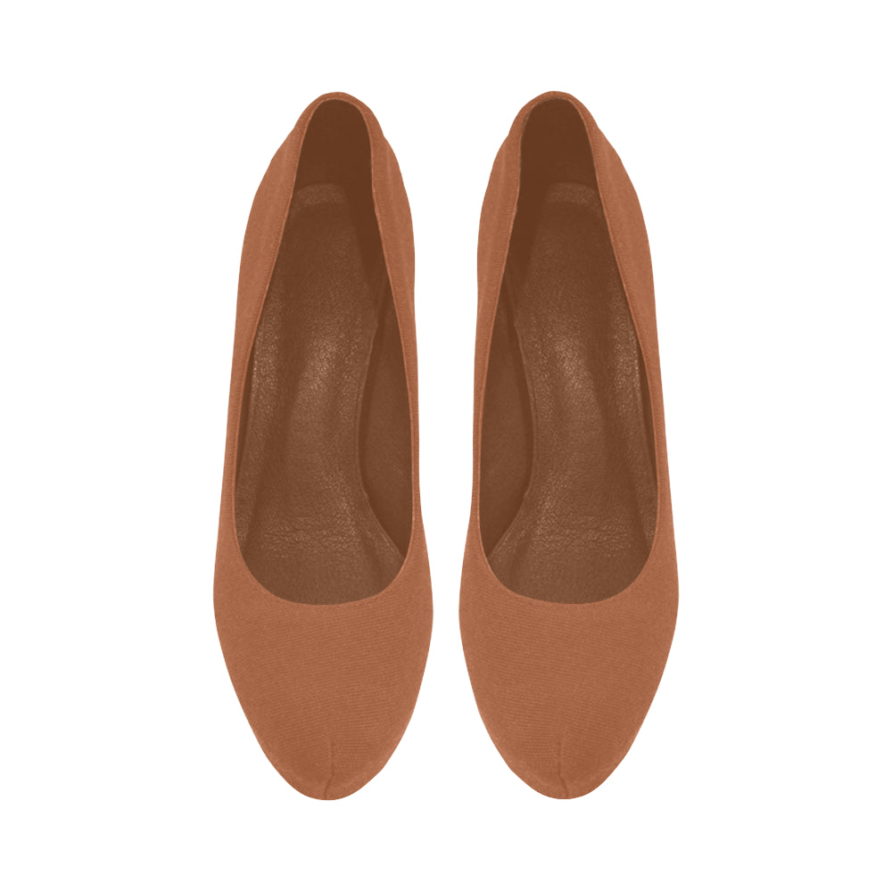 BROWN Women's High Heels brown logo Women's High Heels (Model 044)