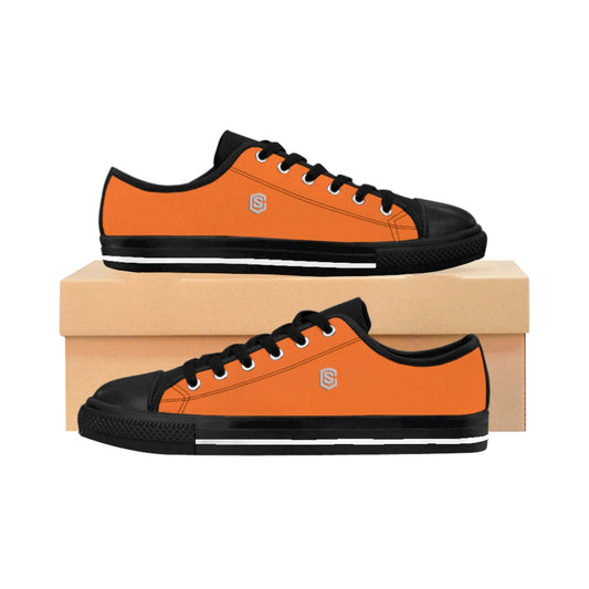 orange Men's Sneakers silver logo