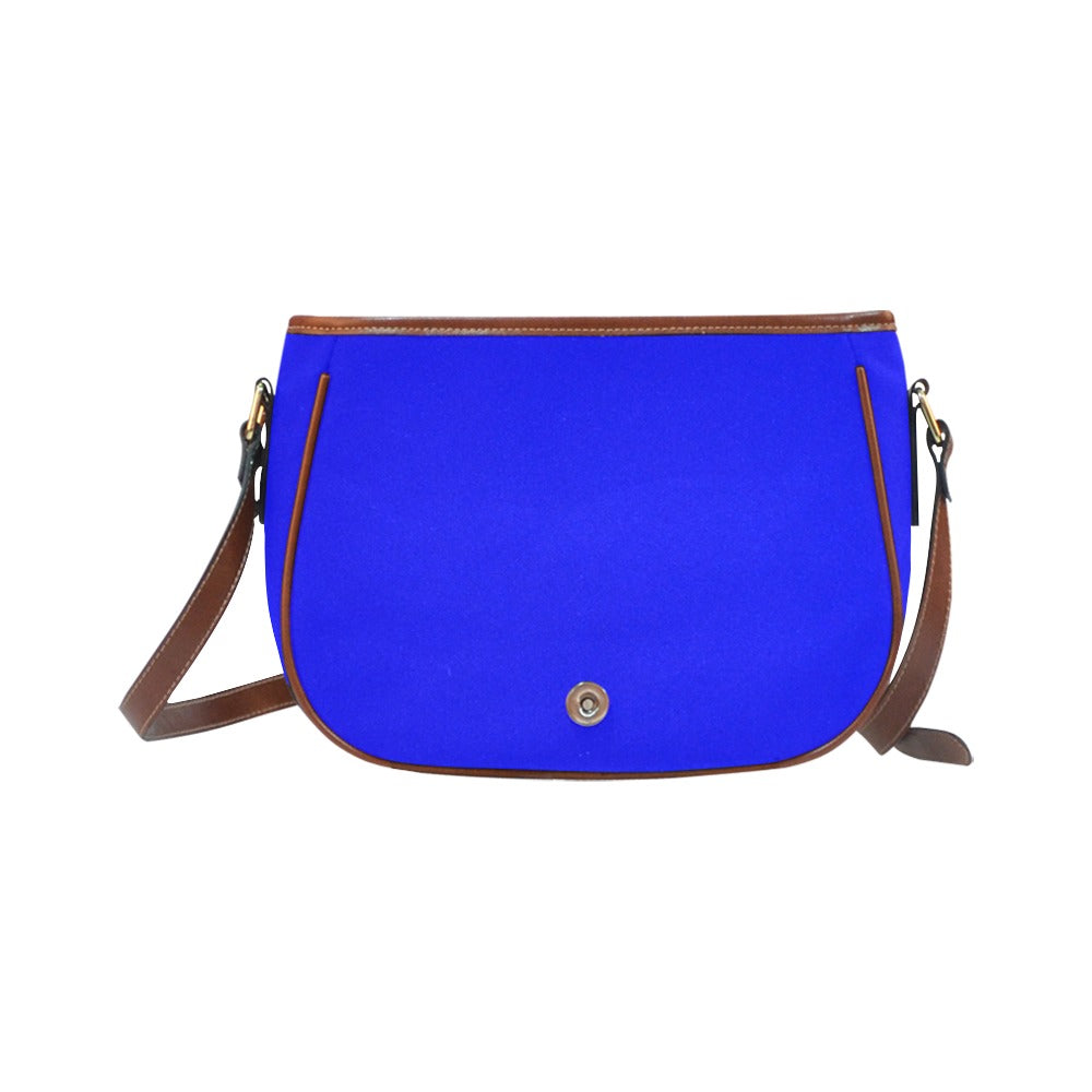 BLUE Saddle Bag WITH WHITE LOGO Saddle Bag (Model 1649) (Small)