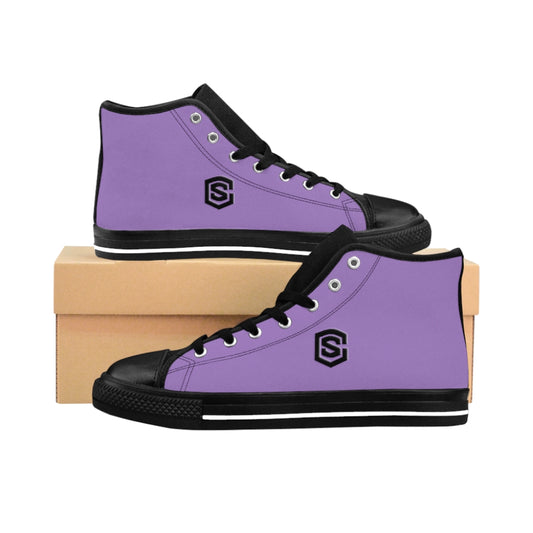 purple Men's High-top Sneakers - black logo
