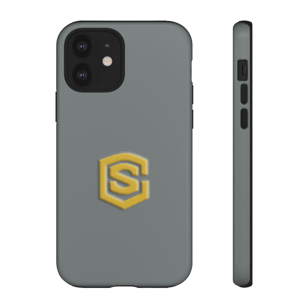 Grey Tough Cases Gold Logo