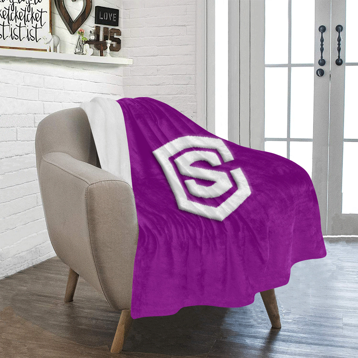 Purple Ultra-Soft Micro Fleece Blanket with White Logo Ultra-Soft Micro Fleece Blanket 30"x40"