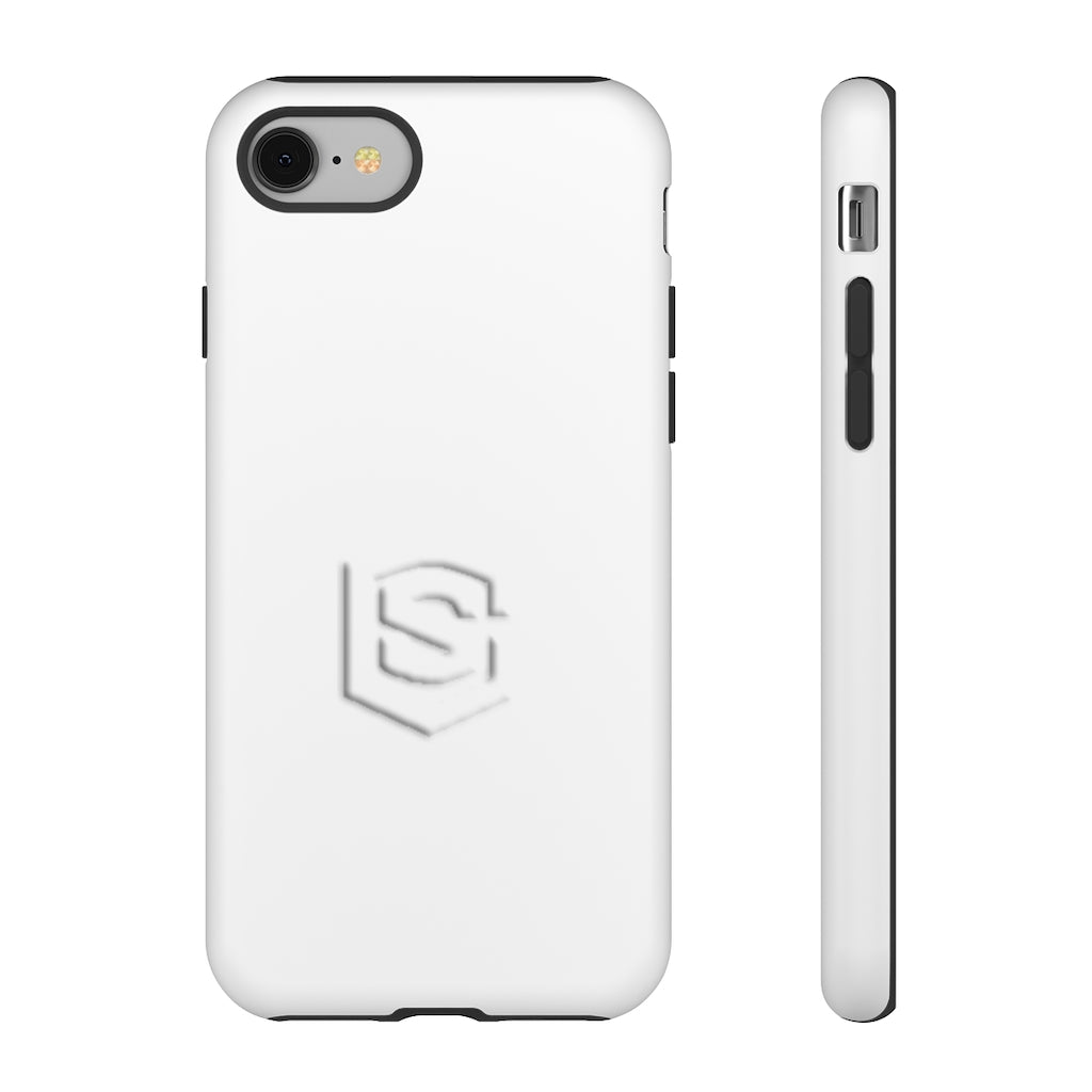 White Tough Cases White Logo