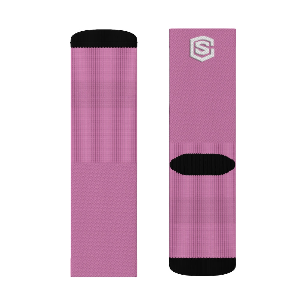 Pink Sublimation Socks White Logo