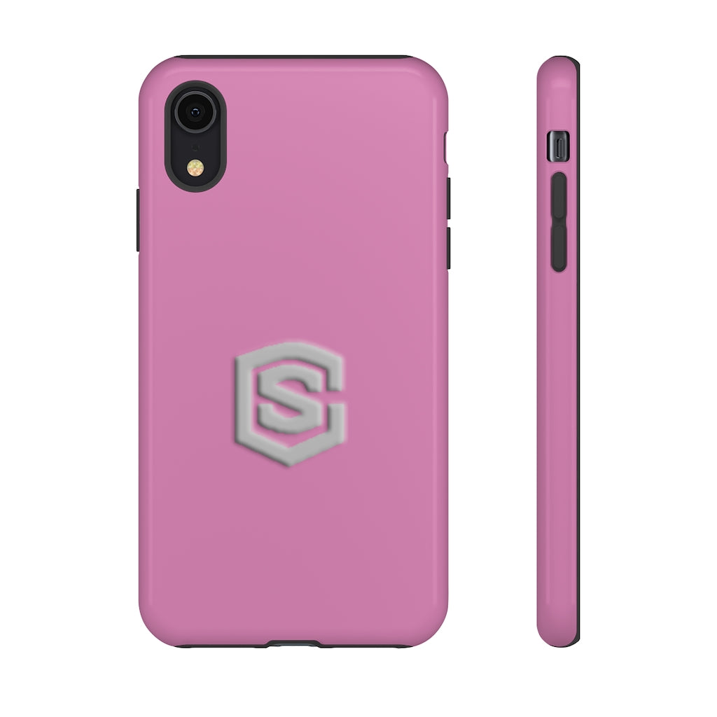 Pink Tough Cases Silver Logo