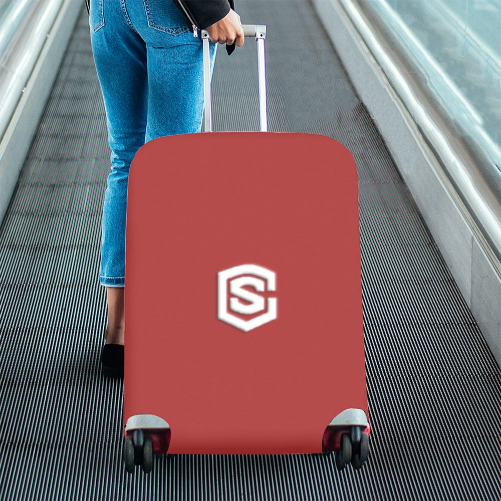 BROWN LUGGAGE COVER WITH WHITE LOGO Luggage Cover (Large Size) (26"-28")