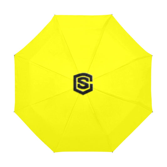 Yellow Anti-UV Automatic Umbrella With Black Logo Anti-UV Automatic Umbrella(Outside Printing)(Model U09)