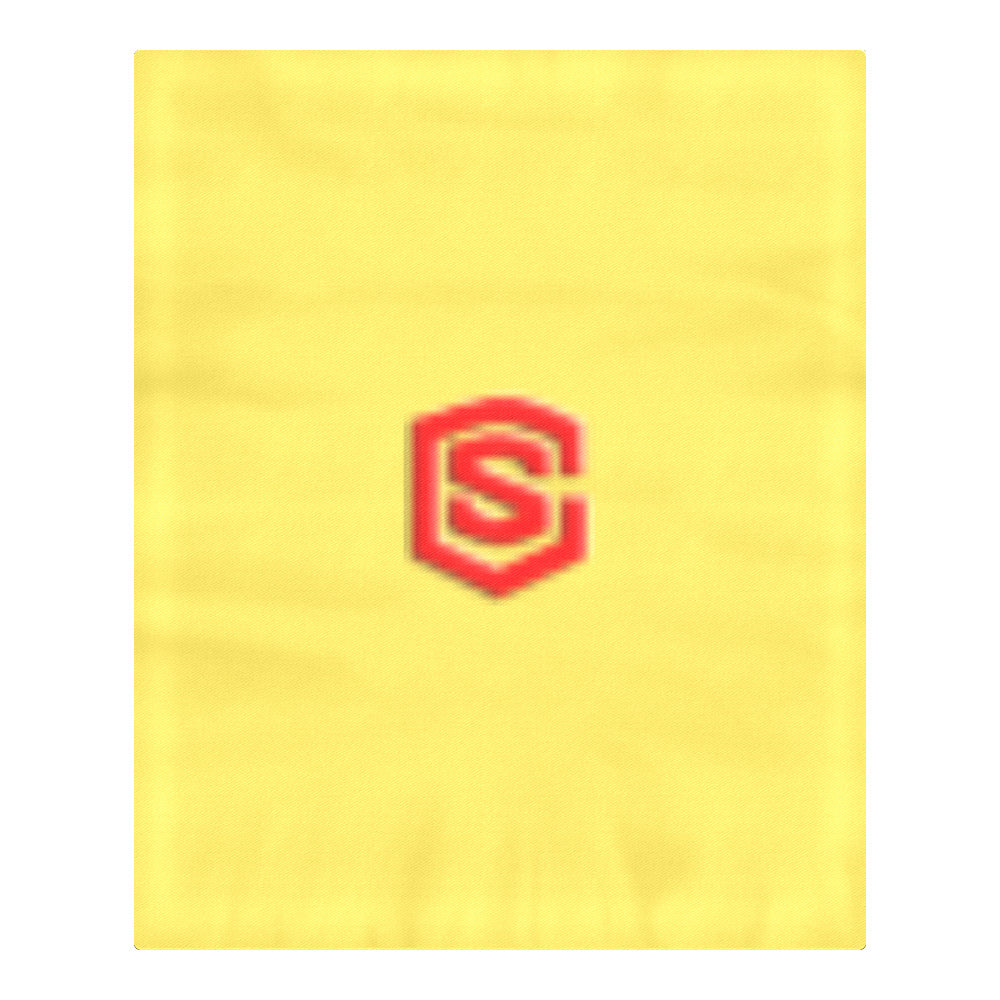 Yellow Duvet Cover Red Logo 3-Piece Bedding Set (1 Duvet Cover 86"x70"; 2 Pillowcases 20"x30")(One Side)