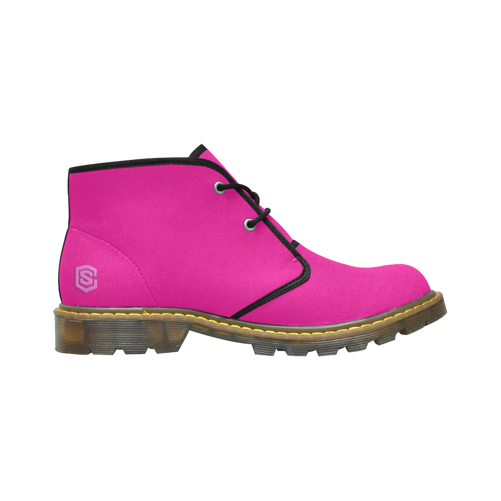 pink logo Women's Nubuck Chukka Boots (Model 2402)