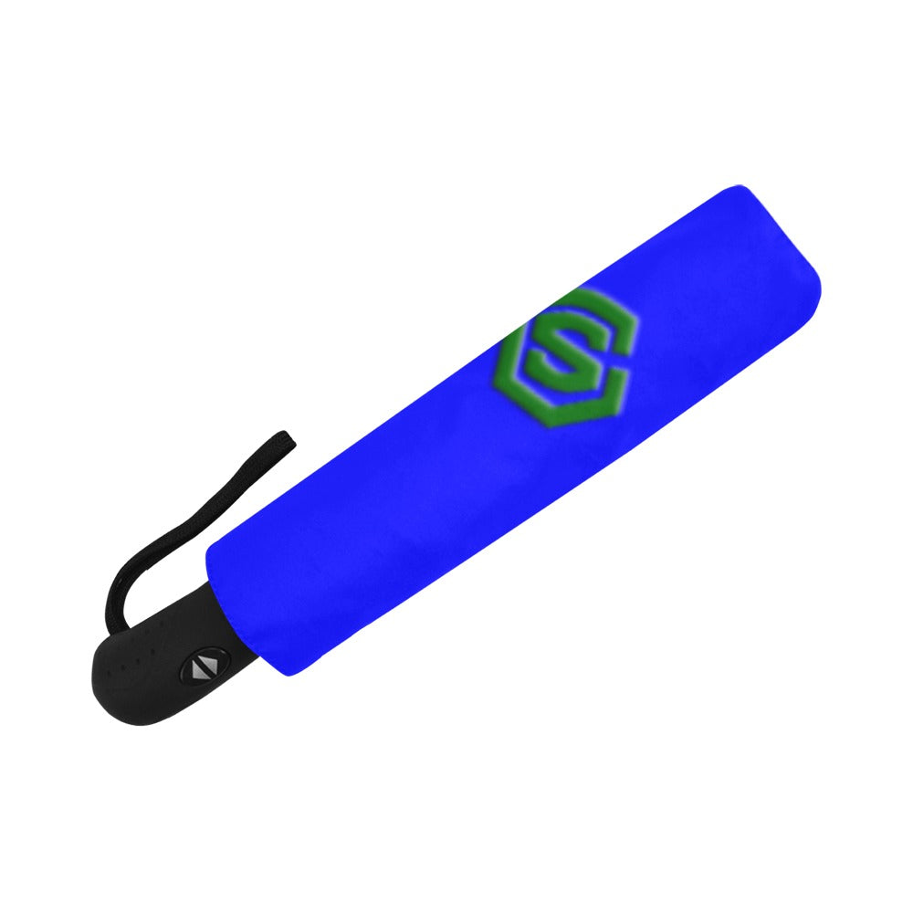 Blue Anti-UV Automatic Umbrella With Green Logo Anti-UV Automatic Umbrella(Outside Printing)(Model U09)