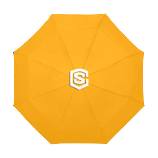 Orange Anti-UV Automatic Umbrella With White Logo Anti-UV Automatic Umbrella(Outside Printing)(Model U09)