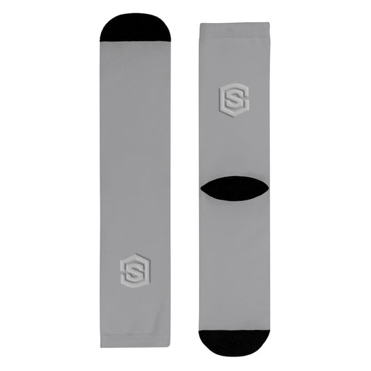 Grey Sublimation Crew Socks (EU) Silver Logo