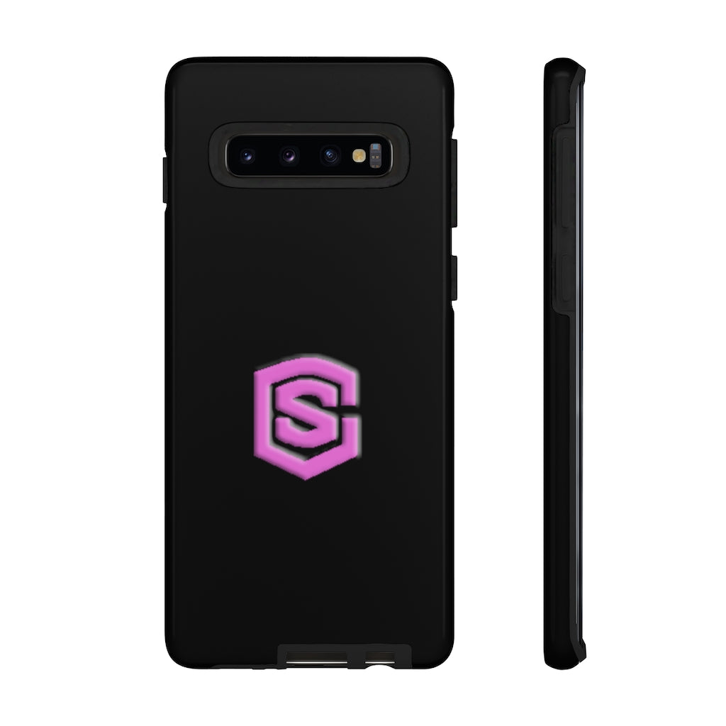 Black Tough Cases Pink Logo