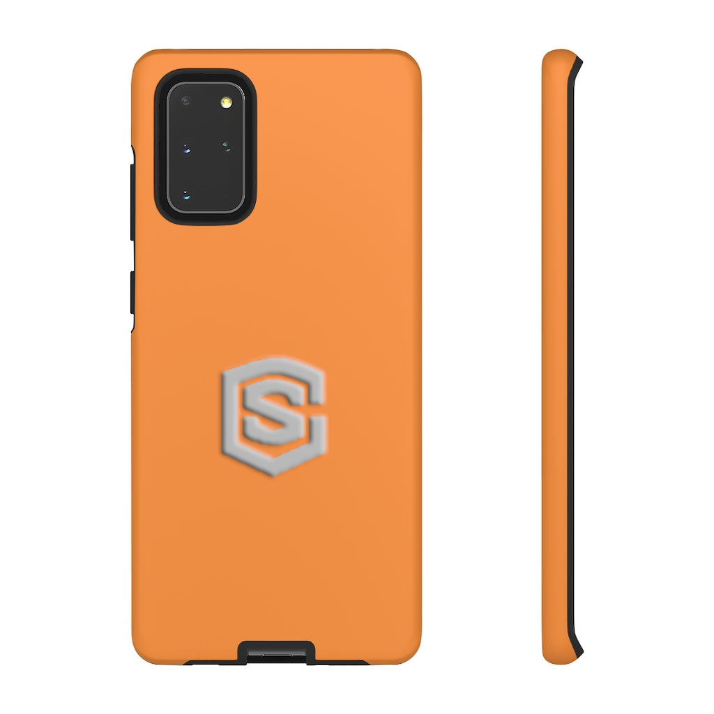 Orange Tough Cases Silver Logo