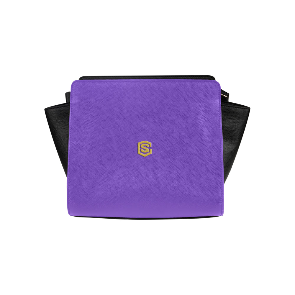 PURPLE SATCHEL BAG gold logo Satchel Bag (Model 1635)