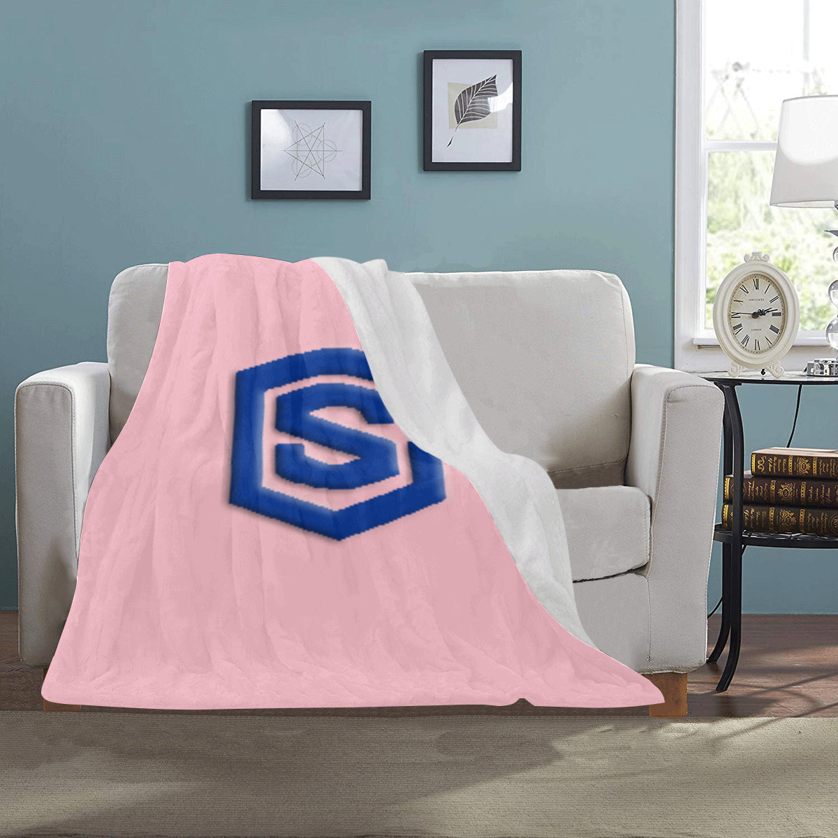 Pink Ultra-Soft Micro Fleece Blanket with Blue Logo Ultra-Soft Micro Fleece Blanket 30"x40"