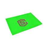 Green Door Mat with Brown Logo Doormat 24" x 16" (Sponge Material)