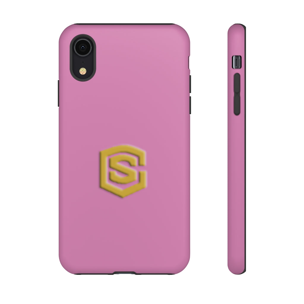 Pink Tough Cases Gold Logo