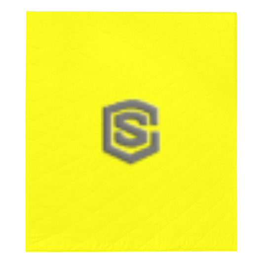Yellow Quilt with Gray Logo Custom Quilt  70" x 80"