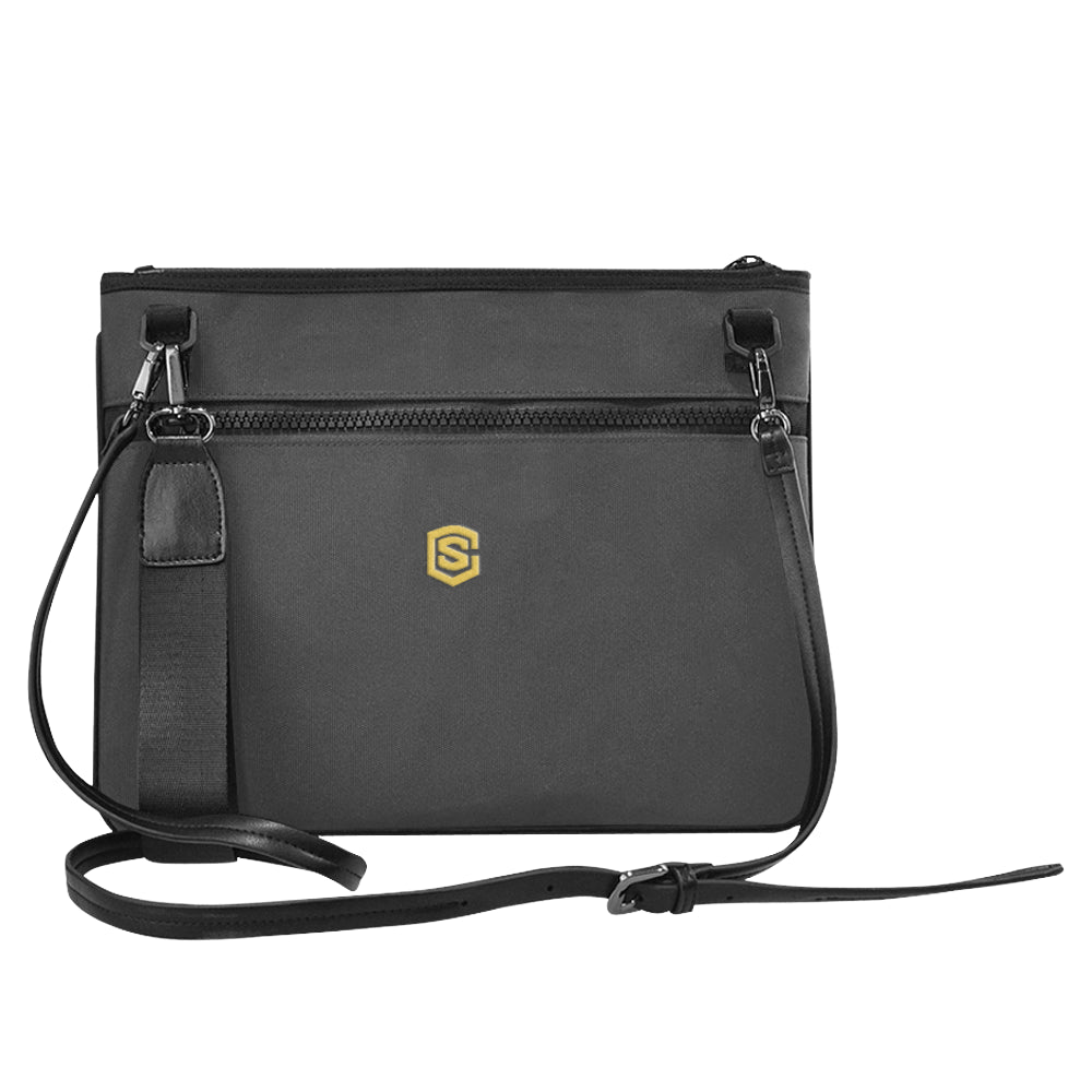 BLACK SLIM CLUTCH BAG gold logo Slim Clutch Bag (Model 1668)