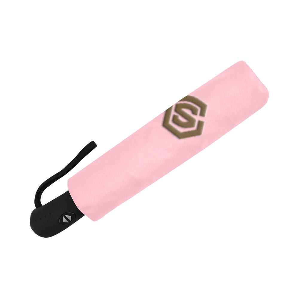 Pink Anti-UV Automatic Umbrella With Brown Logo Anti-UV Automatic Umbrella(Outside Printing)(Model U09)