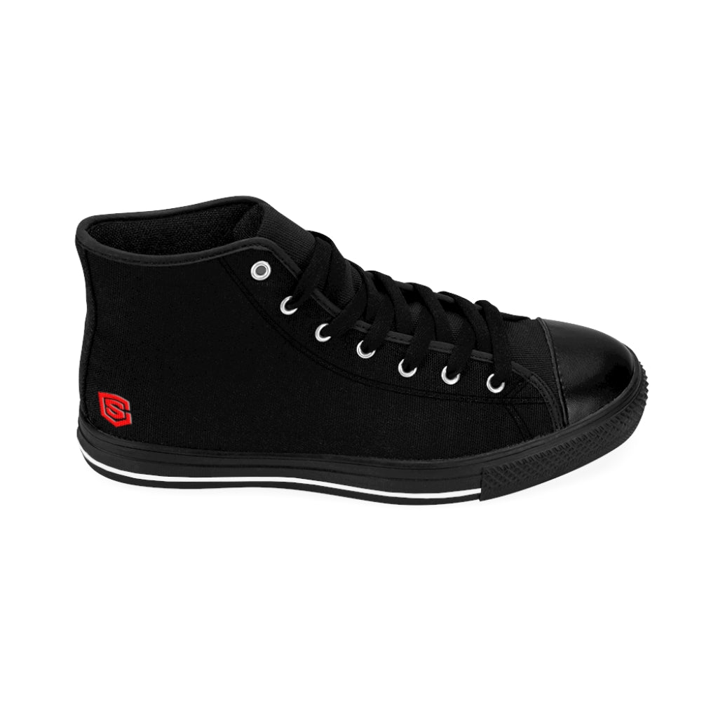 Black Women's High-top Sneakers Red logo