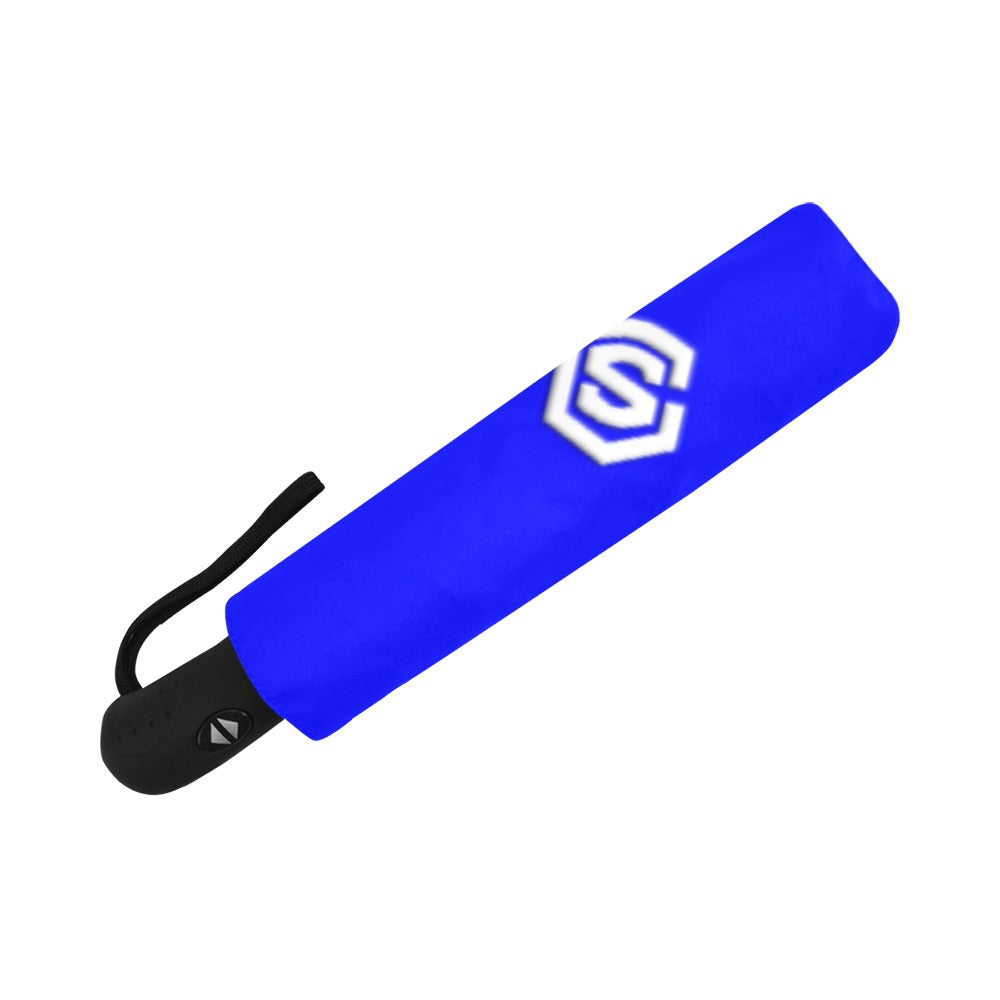 Blue Anti-UV Automatic Umbrella With White Logo Anti-UV Automatic Umbrella(Outside Printing)(Model U09)