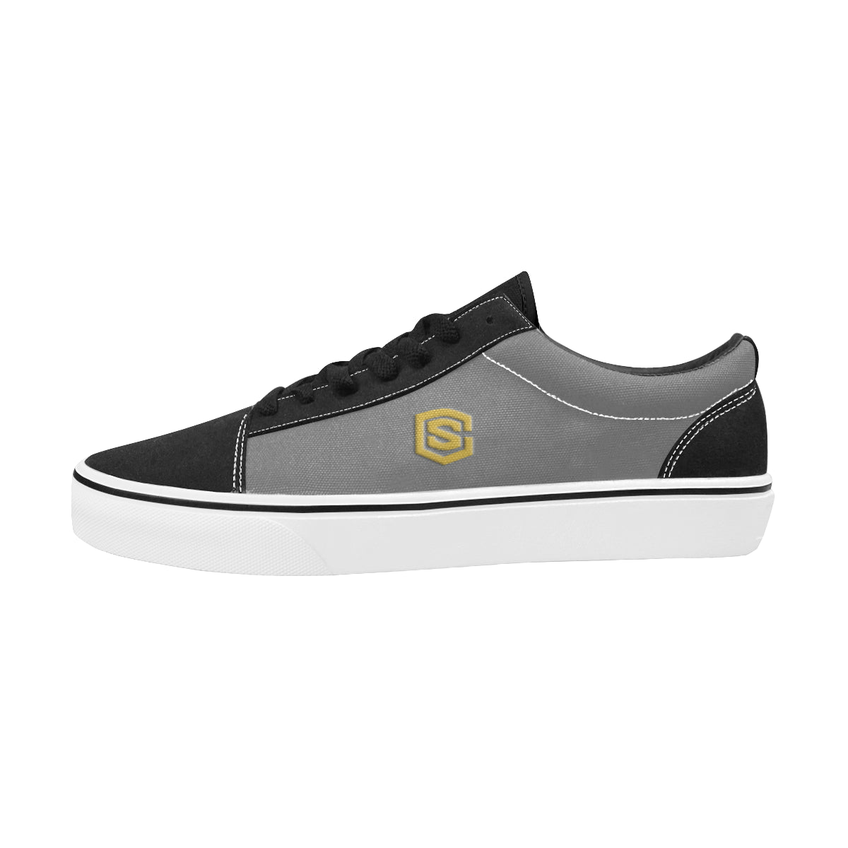 gold logo Men's Low Top Skateboarding Shoes (Model E001-2)