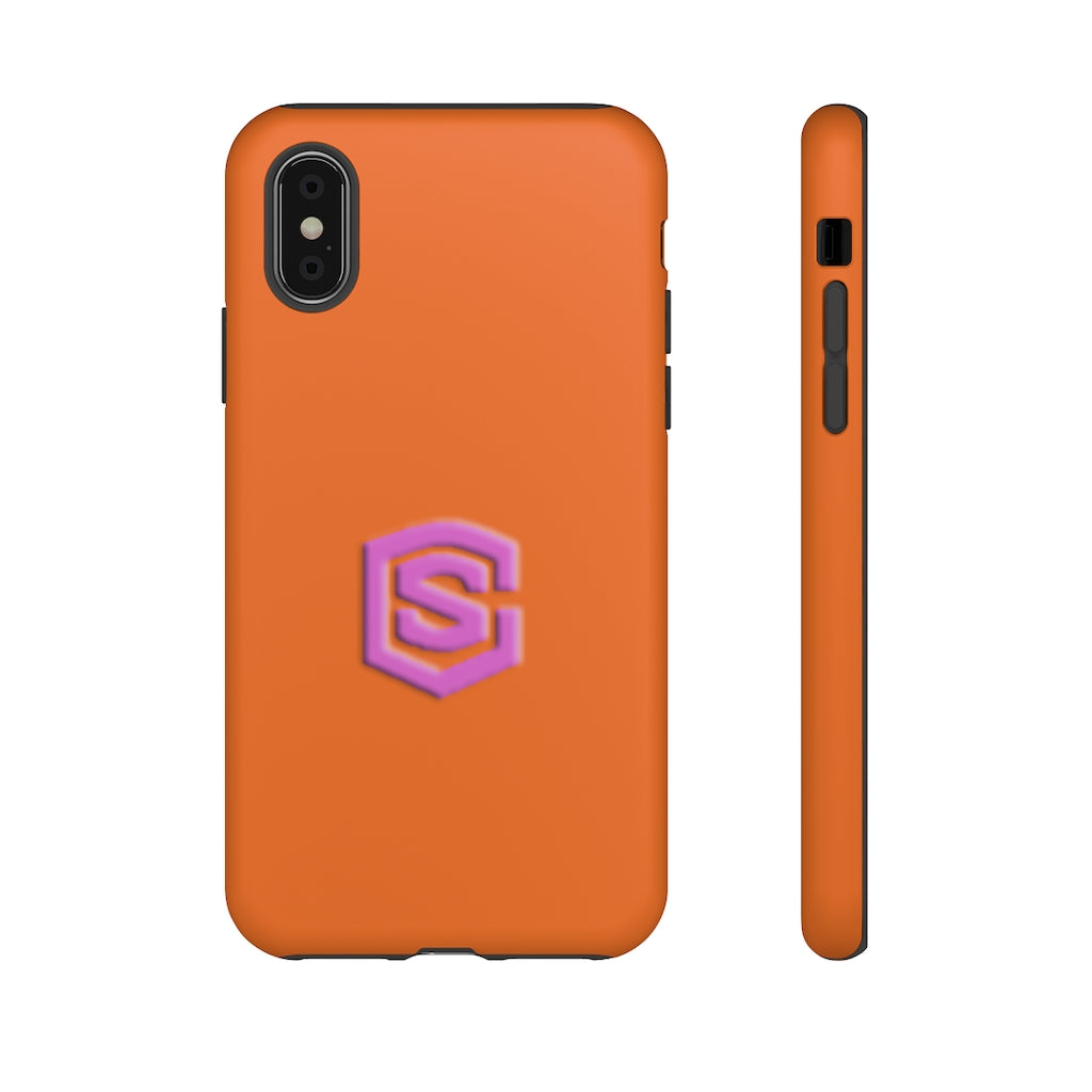 Orange Tough Cases Pink Logo