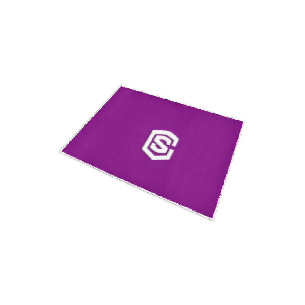 Purple Area Rug 2.6' x 1.7' with White Logo Area Rug 2.6' x 1.7'